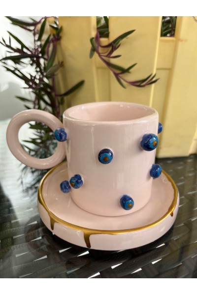 Nazar boncuk figürlü fincan
