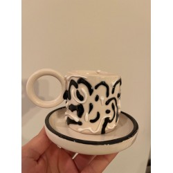 black and white mug
